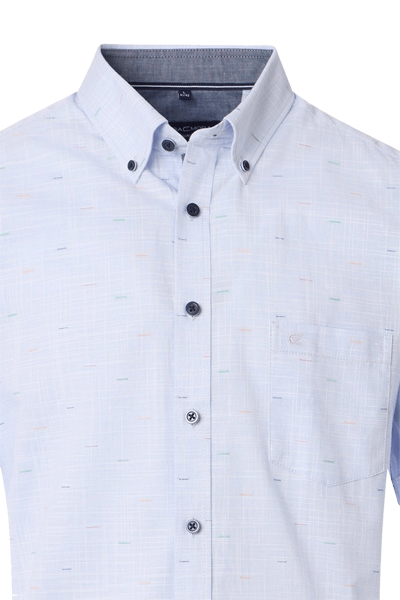 Produktbild f�r 'CASAMODA Casual Fit Hemd Halbarm Button Down Kragen Struktur blau'