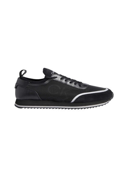 CALVIN KLEIN Sneaker Monogramm Schnrer Leder schwarz