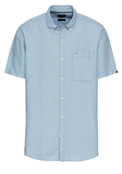 Produktbild für 'CAMEL ACTIVE Hemd Halbarm Button Down Kragen Leinenmix aqua'