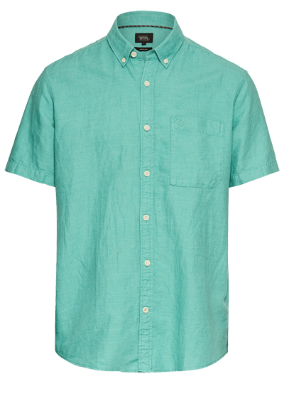 Produktbild für 'CAMEL ACTIVE Hemd Halbarm Button Down Kragen Leinenmix jade'