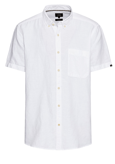 Produktbild für 'CAMEL ACTIVE Hemd Halbarm Button Down Kragen Leinenmix wei'