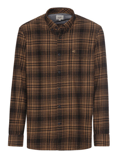 Produktbild für 'CAMEL ACTIVE Hemd Langarm Button Down Kragen Flanell Karo braun'