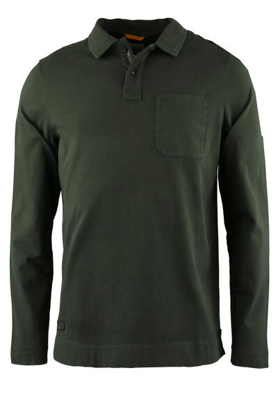 Produktbild für 'CAMEL ACTIVE Polo Langarm geknpfter Kragen Jersey oliv'