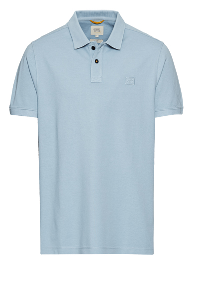 Produktbild für 'CAMEL ACTIVE Poloshirt Halbarm geknpfter Polokragen Pique hellblau'