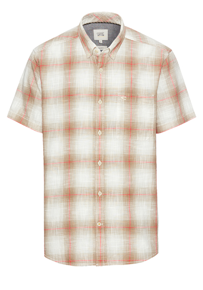 Produktbild für 'CAMEL ACTIVE Regular Fit Hemd Halbarm Button Down Kragen Karo braun'