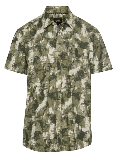Produktbild für 'CAMEL ACTIVE Regular Fit Hemd Halbarm New Kent Kragen Muster grn'