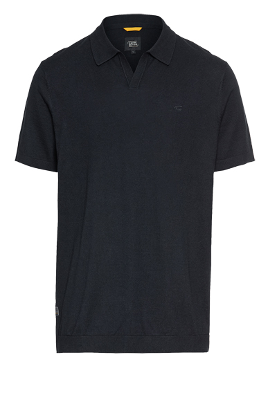 Produktbild für 'CAMEL ACTIVE Strickpolo Halbarm Polokragen nachtblau'