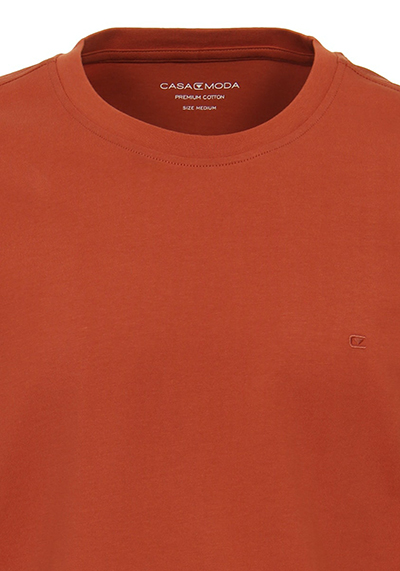 CASAMODA T-Shirt mit Rundhals reine Baumwolle orangerot