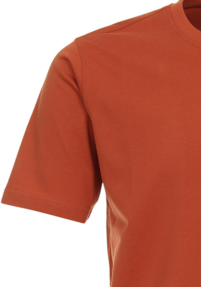 CASAMODA T-Shirt mit Rundhals reine Baumwolle orangerot