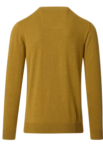 CASAMODA Pullover Langarm V-Ausschnitt Strick senfgelb