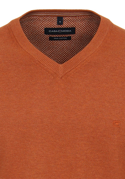 CASAMODA Pullover Langarm V-Ausschnitt Strick orange