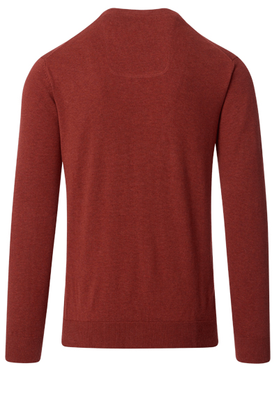 CASAMODA Pullover Langarm V-Ausschnitt Strick terracotta