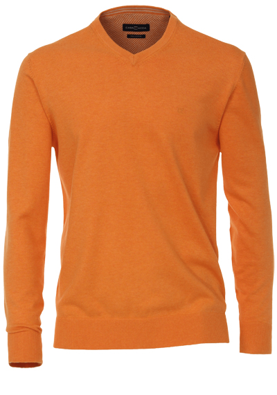 CASAMODA Pullover Langarm V-Ausschnitt Strick bronze