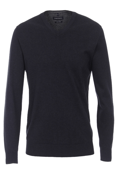 CASAMODA Pullover Langarm V-Ausschnitt Strick nachtblau