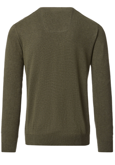 CASAMODA Pullover Langarm V-Ausschnitt Strick oliv