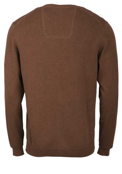 CASAMODA Pullover Langarm V-Ausschnitt Strick mittelbraun