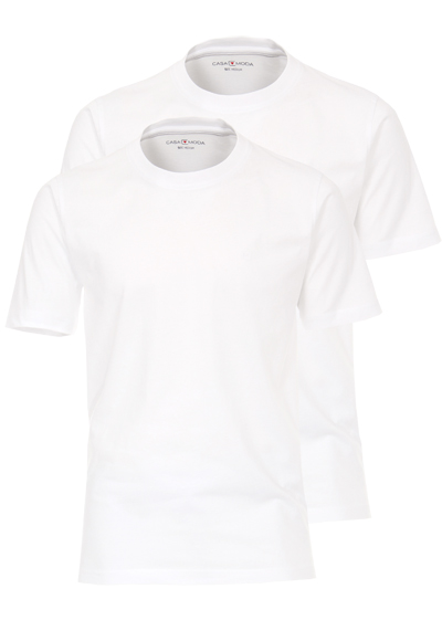 CASAMODA T-Shirt Rundhals reine Baumwolle Doppelpack wei�