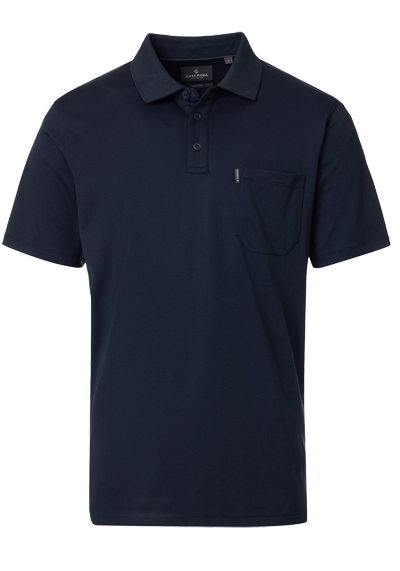 CASAMODA Poloshirt Halbarm Brusttasche gekn�pfter Kragen navy