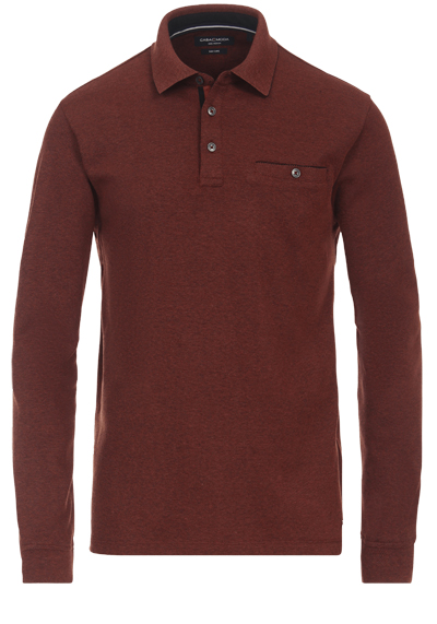 CASAMODA Polo-Shirt Langarm Brusttasche geknpft rot