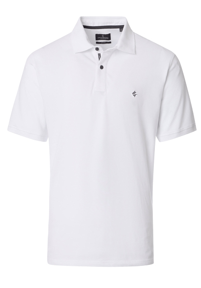 CASAMODA Poloshirt Halbarm Polokragen gekn�pft wei�