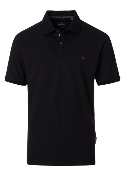 CASAMODA Poloshirt Halbarm Polokragen gekn�pft schwarz