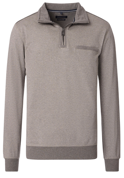 CASAMODA Sweat Troyer Langarm mit Reiverschluss Strick hellbraun