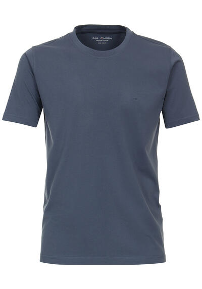 CASAMODA T-Shirt Halbarm Rundhals Brusttasche dunkelblau