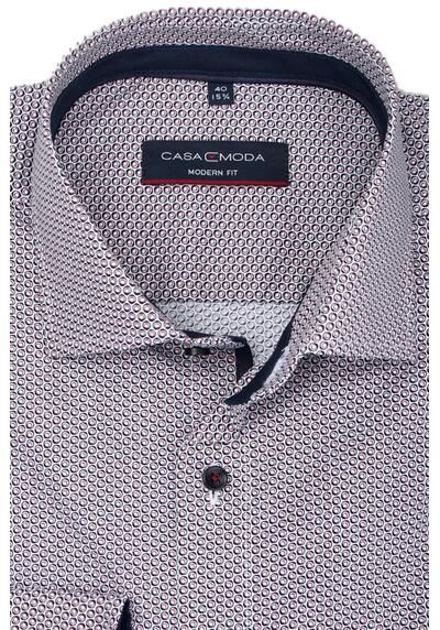 Produktbild fr 'CASAMODA Modern Fit Hemd Langarm New Kent Kragen Muster rot'