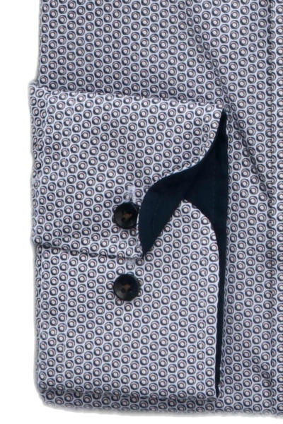 CASAMODA Modern Fit Hemd Langarm New Kent Kragen Muster braun