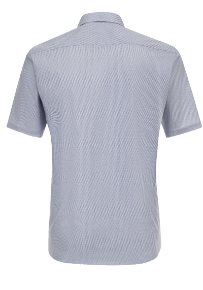 CASAMODA Modern Fit Hemd Halbarm New Kent Kragen Muster blau