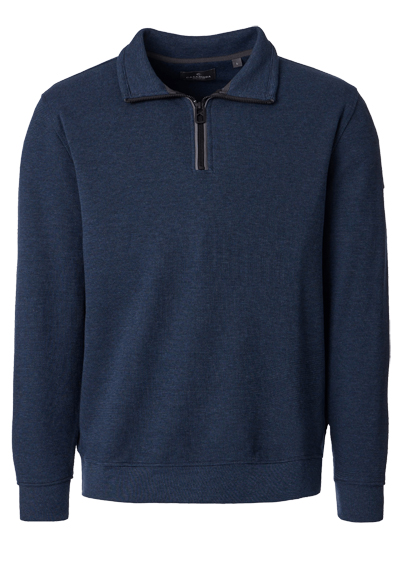 Produktbild f�r 'CASAMODA Sweat Troyer Langarm Rei�verschluss Struktur navy'
