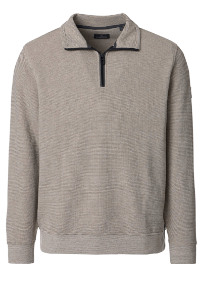 Produktbild f�r 'CASAMODA Sweat Troyer Langarm Rei�verschluss Struktur beige'