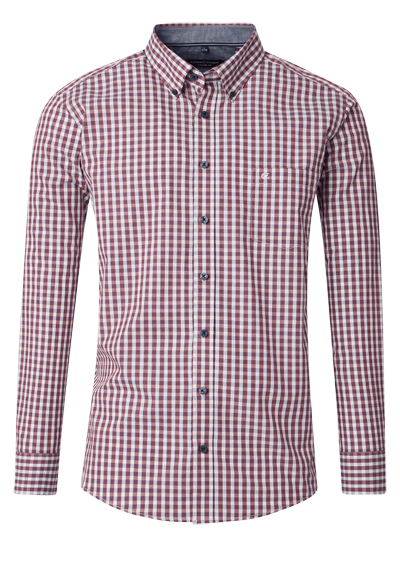 CASAMODA Casual Fit Hemd Langarm Button Down Kragen Karo rot