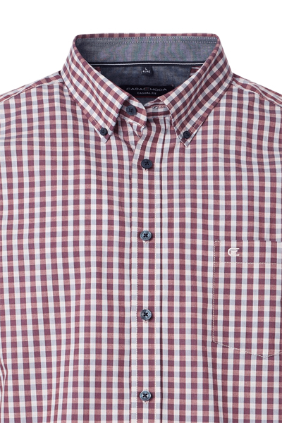 Produktbild fr 'CASAMODA Casual Fit Hemd Langarm Button Down Kragen Karo rot'