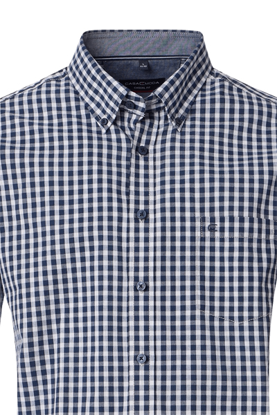 Produktbild fr 'CASAMODA Casual Fit Hemd Langarm Button Down Kragen Karo dunkelblau'