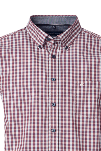 Produktbild fr 'CASAMODA Comfort Fit Hemd Langarm Button Down Kragen Karo rot'