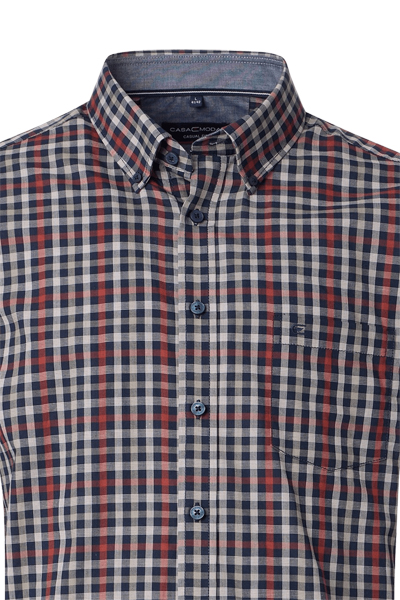 Produktbild fr 'CASAMODA Casual Fit Hemd Langarm Button Down Kragen Multikaro dunkelblau'