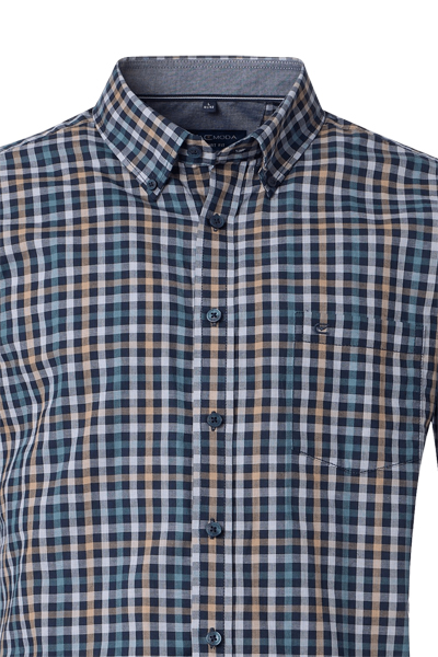 Produktbild fr 'CASAMODA Comfort Fit Hemd Langarm Button Down Kragen Multikaro blau'