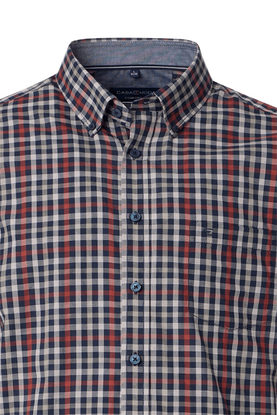 Produktbild fr 'CASAMODA Comfort Fit Hemd Langarm Button Down Kragen Multikaro dunkelblau'