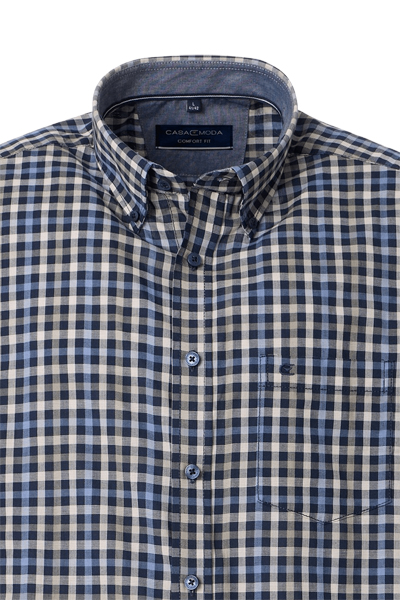 Produktbild fr 'CASAMODA Comfort Fit Hemd Halbarm Button Down Kragen Multikaro grn'
