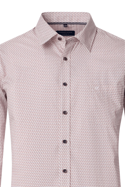 Produktbild fr 'CASAMODA Comfort Fit Hemd Langarm New Kent Kragen Muster rot'