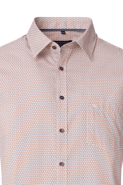 Produktbild fr 'CASAMODA Casual Fit Hemd Halbarm New Kent Kragen Muster orange'