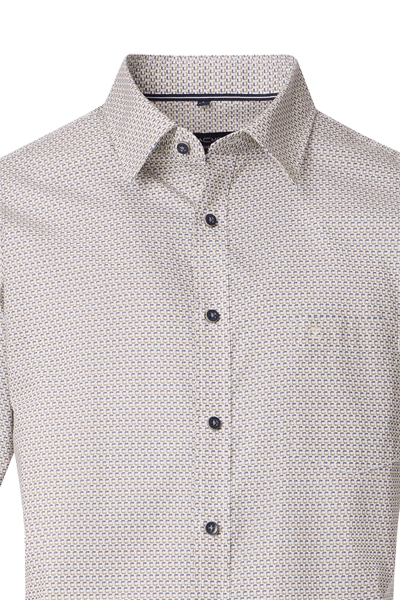 Produktbild fr 'CASAMODA Casual Fit Hemd Halbarm New Kent Kragen Muster beige'