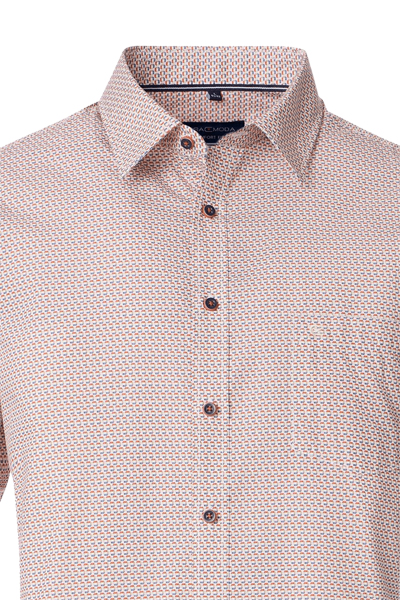 Produktbild fr 'CASAMODA Comfort Fit Hemd Halbarm New Kent Kragen Muster orange'