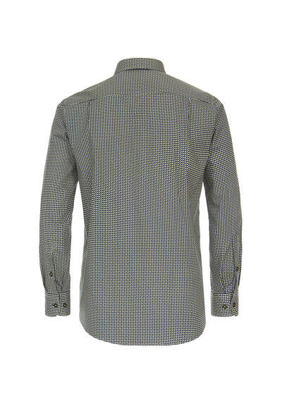 CASAMODA Comfort Fit Hemd Langarm New Kent Kragen Muster blau