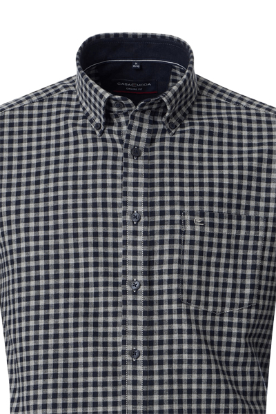 Produktbild f�r 'CASAMODA Casual Fit Hemd Langarm Button Down Kragen Flanell Karo dunkelblau'