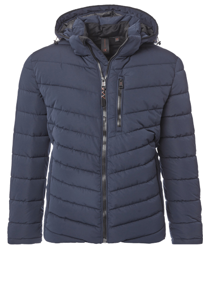 CASAMODA Steppjacke Langarm mit Kapuze Reiverschluss navy