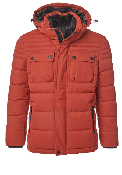 CASAMODA Winterjacke Langarm mit Kapuze Reiverschluss terracotta