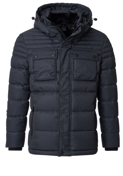 CASAMODA Winterjacke Langarm mit Kapuze Reiverschluss navy