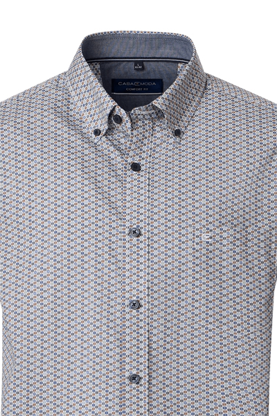 Produktbild f�r 'CASAMODA Comfort Fit Hemd Langarm Button Down Kragen Muster blau'